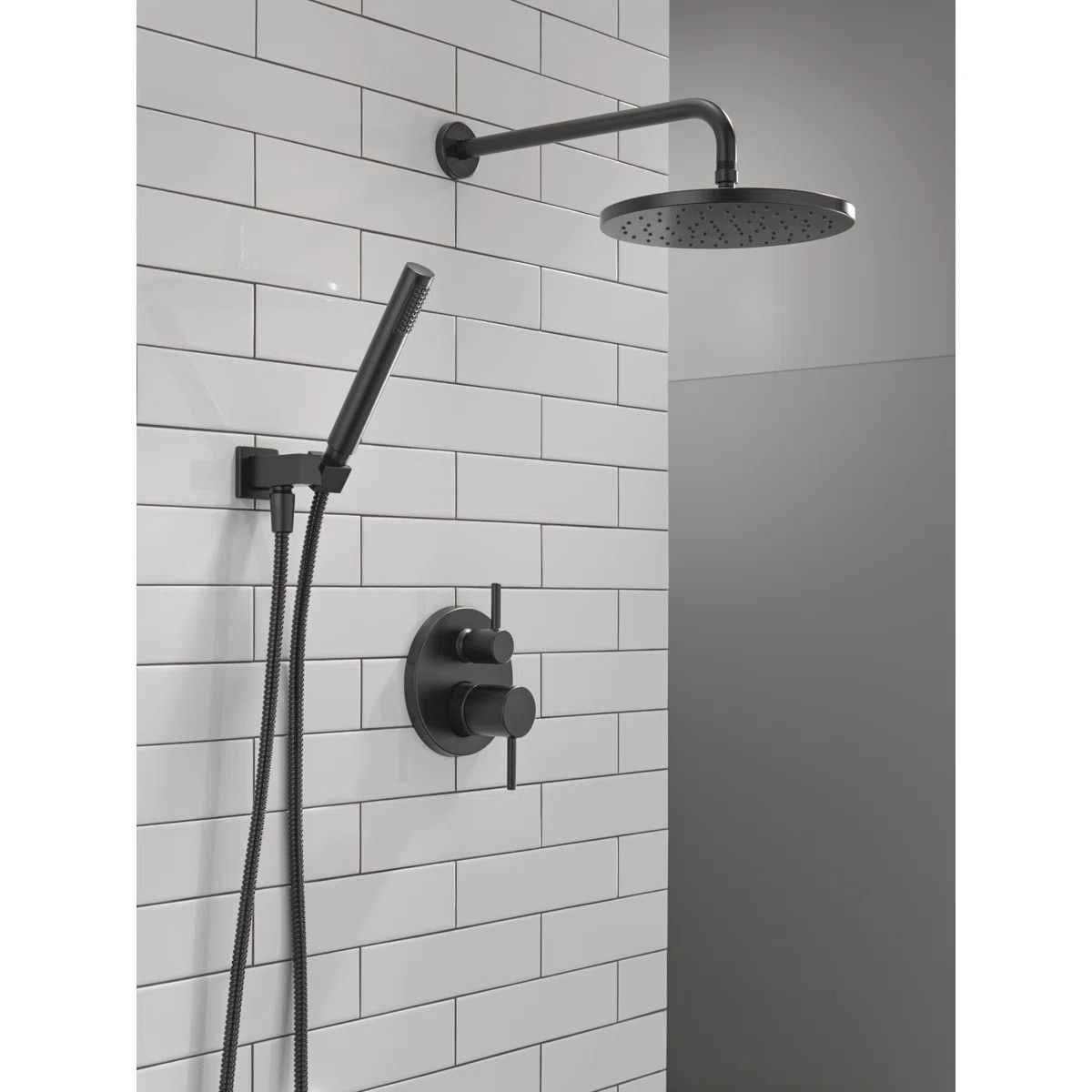 Modern Raincan Round Shower System, Rain Shower Head with Handheld Spray, Shower Faucet Set 34270... | Wayfair North America