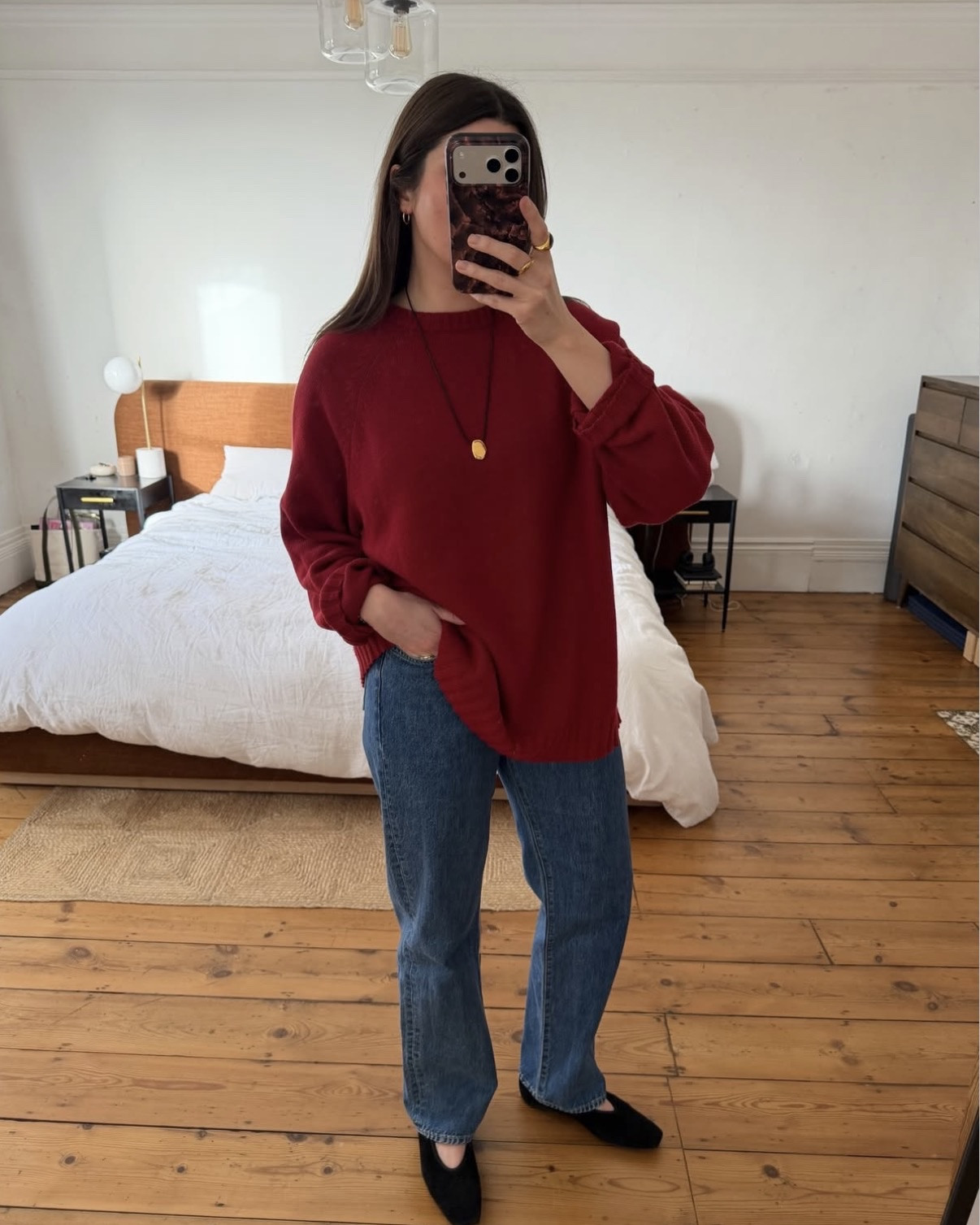 OOTD styling my favourite red jumper with gold jewellery

#LTKstyletip #LTKwinter