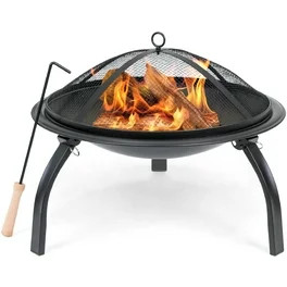 Mainstays Owen Park 28 inch Round Wood Burning Fire Pit | Walmart (US)