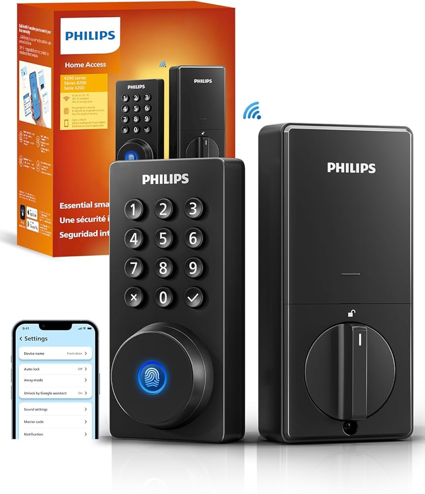 Philips Wi-Fi Door Lock, WiFi Smart Lock Keyless Entry Deadbolt for Front Door, Compatible with A... | Amazon (US)