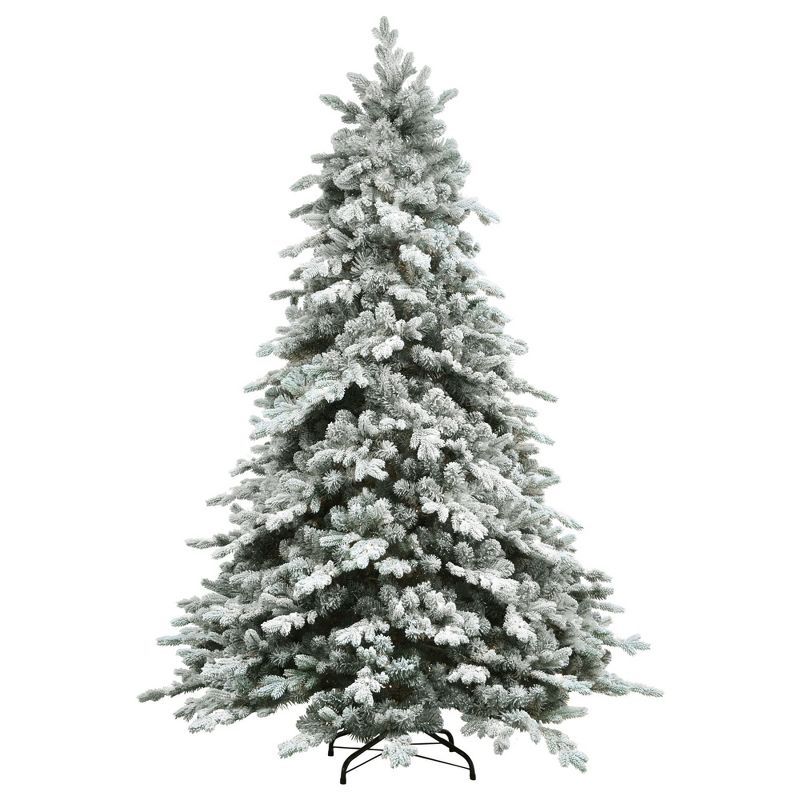 Northlight 7.5' Flocked Saratoga Spruce Artificial Christmas Tree - Unlit | Target