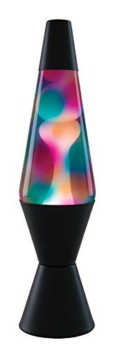 Lamp 2700 Lava, 14.5-inches, White Wax, Clear Liquid, Graffiti Globe, and Black Base | Amazon (US)