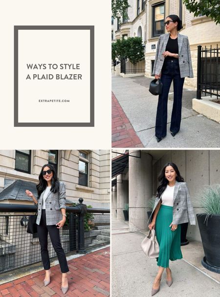 Up to 40% off almost everything at Ann Taylor with code UPGRADE 

•Double breasted plaid blazer - so versatile! 00 petite is TTS and a boyfriend style on me 

• black Ankle pant - fits me well and runs smaller / fits me better than AT typical pant sizing. I’m 5ft and these are full length and hit below my ankle, I have them folded under 1” here. Cotton modal fabric has comfortable stretch. 00 Petite measures: 12.5″ across waist, 10.25″ rise, 25″ inseam.

•Sculpting high rise flare jeans size 00P- in 2 washes, I’m wearing ‘dark’. TTS and super flattering 

•Pleated midi skirt 00P - lovely jewel-toned green! Typical of AT sizing, this runs a little big at the waist and is loose on me. The 00 petite measures: 13″ across the waist.

•Suede slingbacks sz 5 - TTS nice versatile neutral color. 

Additional outfit details + fit info in my blog post (ExtraPetite.com)

#LTKworkwear #LTKsalealert