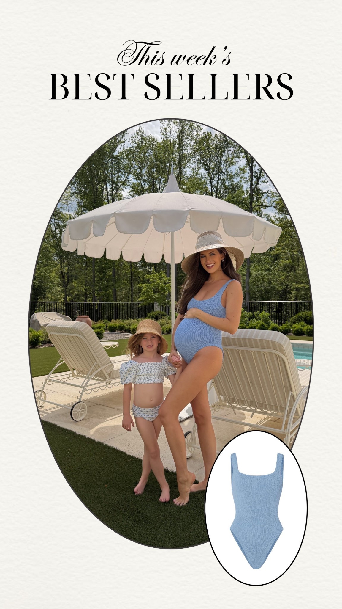 Afternoon pool looks 🩵 this is the only one-piece swimsuit I’ve found that actually fits my pregnant belly! I found it in stock again!! 



#LTKmomlife #LTKBump #LTKootd