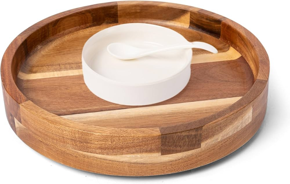 Defined Deco 12in Serving Tray and Platters,2x Dip Bowls with 1 Spoons,Wood Divided Serving Bowls... | Amazon (US)