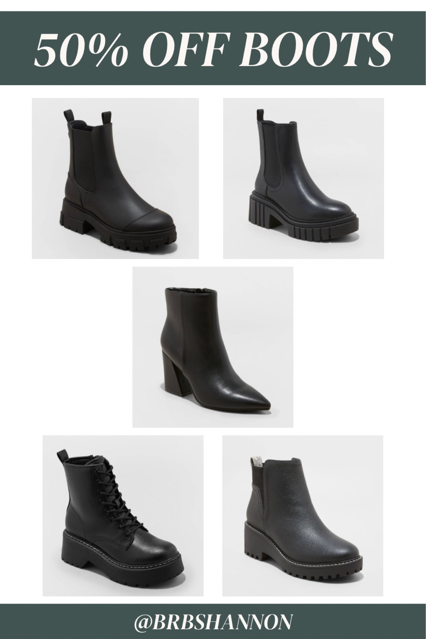50% off boots (some of these are just $20!) — sale is today only ❤️ 

#LTKfindsunder50 #LTKshoecrush #LTKsalealert