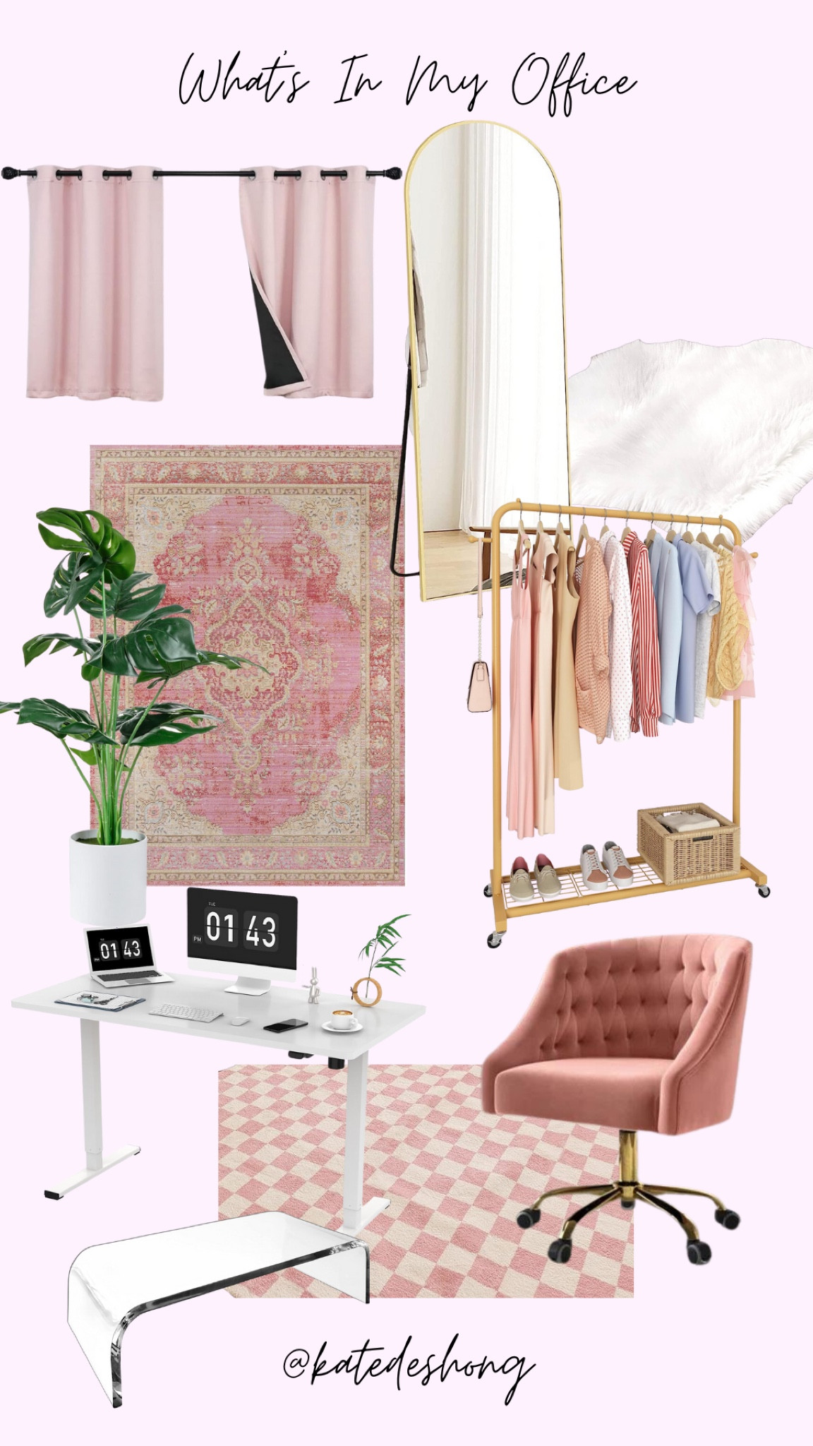 What’s in my office.  Glam office. Woman office. She shed. Girly decor. Pink decor. Pink office chair.  Closet 

#LTKhome #LTKSeasonal #LTKFind