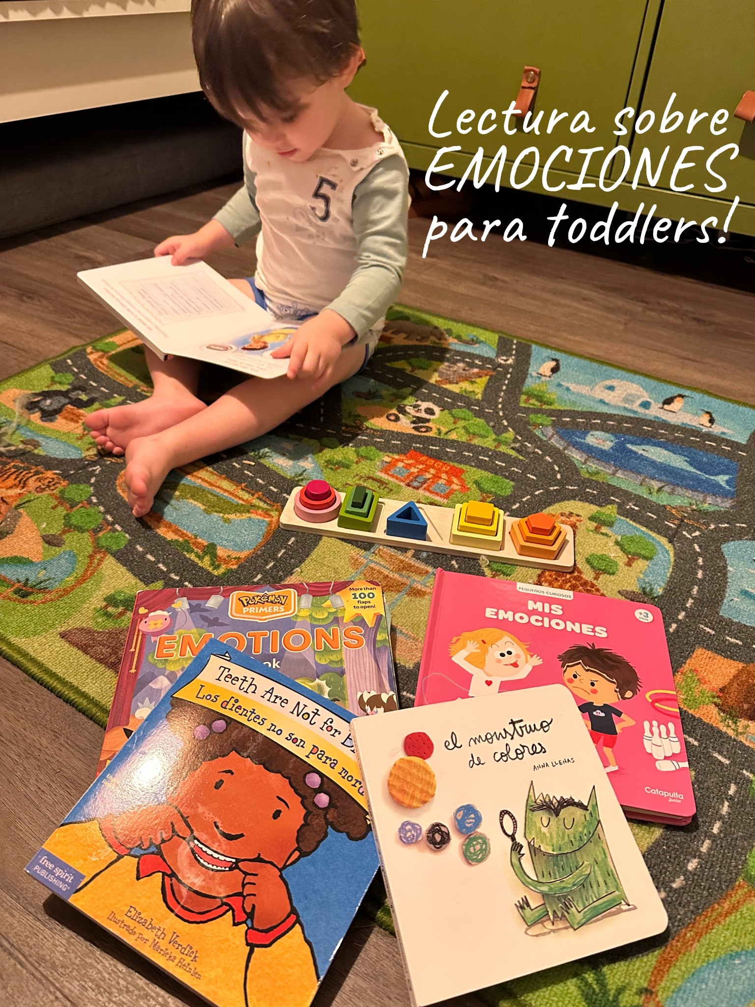 Éstos son los libros que estamos usando en Casa con Oli (2 años y medio) para trabajar y reforzar el tema de las emociones 🥰 y también las reacciones ante esas emociones! 