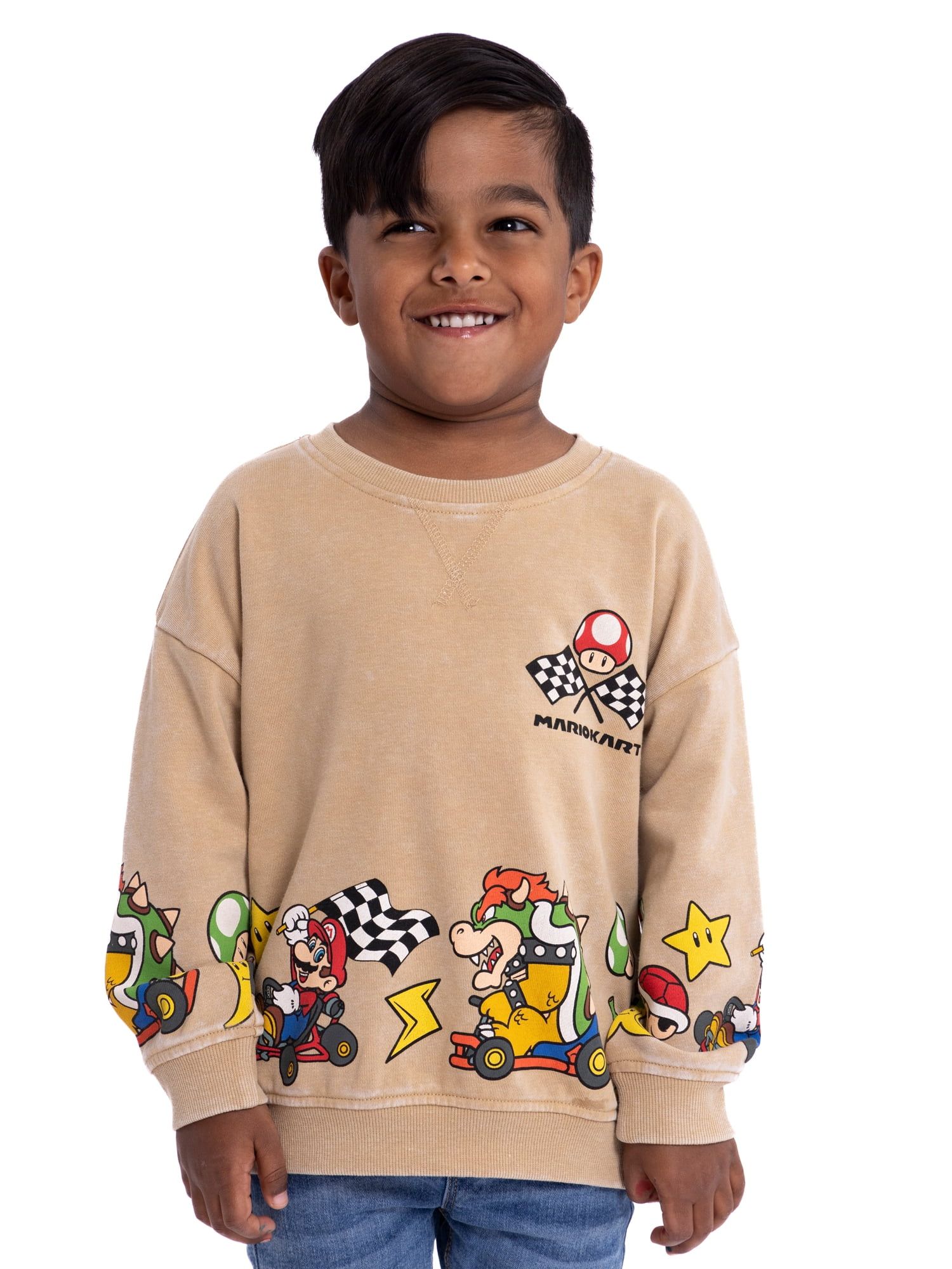 Mario Kart Toddler Boys Pullover Sweatshirt with Long Sleeves, Sizes 12M-5T | Walmart (US)