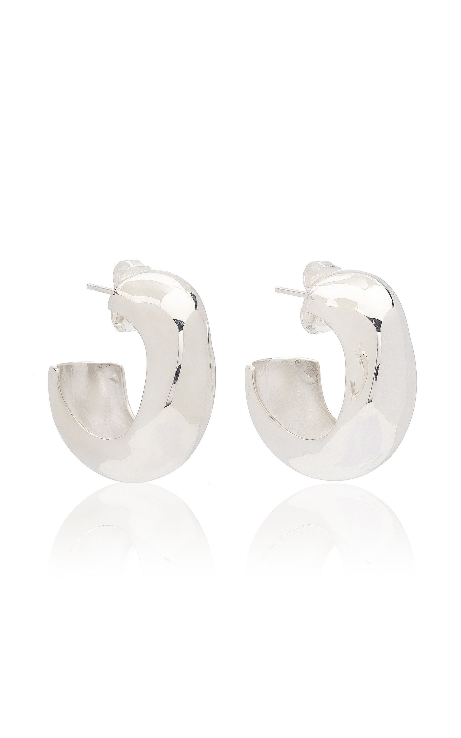 AGMES - Women's Celia Medium Sterling Silver Hoop Earrings - Silver - OS - Moda Operandi - Gifts For | Moda Operandi (Global)