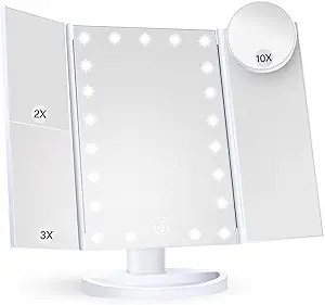 Makeup Mirror Vanity Mirror with Lights, 2X 3X 10X Magnification, Lighted Makeup Mirror, Touch Co... | Amazon (US)