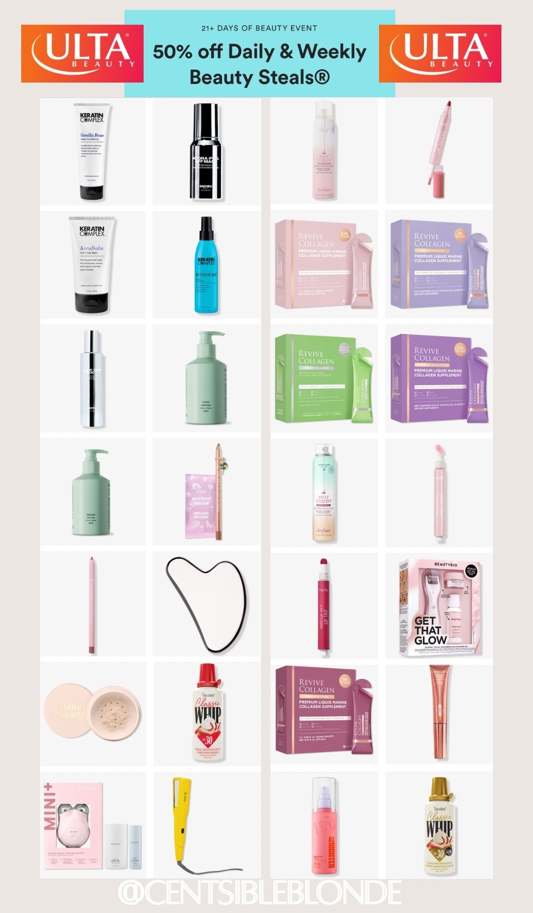 @ulta beauty 50% off sale, 21 days of beauty, skincare, beauty sale, haircare, makeup, tarte, Drybar, fenty, Ulta, spring sale, medicube, onekind

#LTKSaleAlert #LTKBeauty #LTKSpringSale