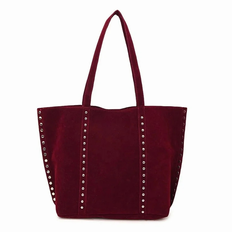 Women's Suede Tote Bag Retro Vintage Shoulder Bag Autumn Aesthetics of Handbags Studded Purse Sho... | Walmart (US)