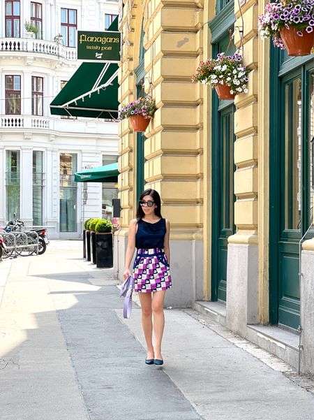 I’m in Vienna and it is beyond humid! As I deboarded the plane, the heat and humidity immediately made me sweat and regret my fashion choices 🫣😫 Nevertheless, I’m making the most of it! I’m here for a meeting but as always, I’m squeezing in some fun activities! For my first day in this beautiful city, I wore a silk sleeveless top with a swan printed pencil skirt, calf hair pointed flats and my Kooples bag! 

#LTKFind #LTKstyletip #LTKSeasonal