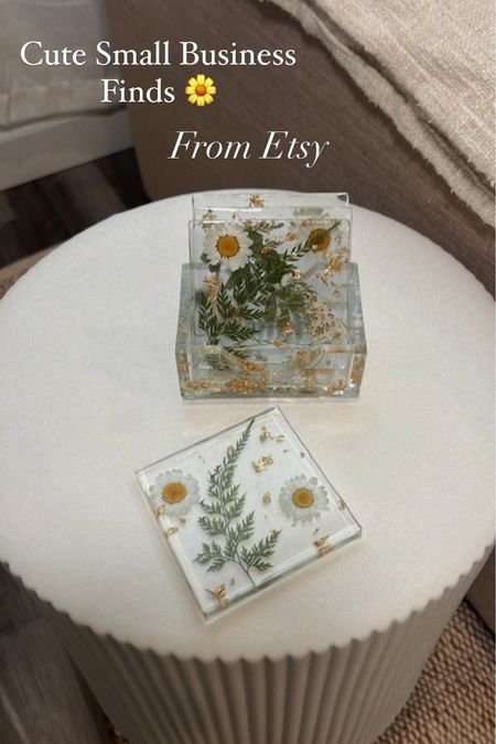Etsy Finds / pressed Flowers Coaster with coastal holder / boho home decor / boho decor 

#LTKhome #LTKGiftGuide #LTKSeasonal