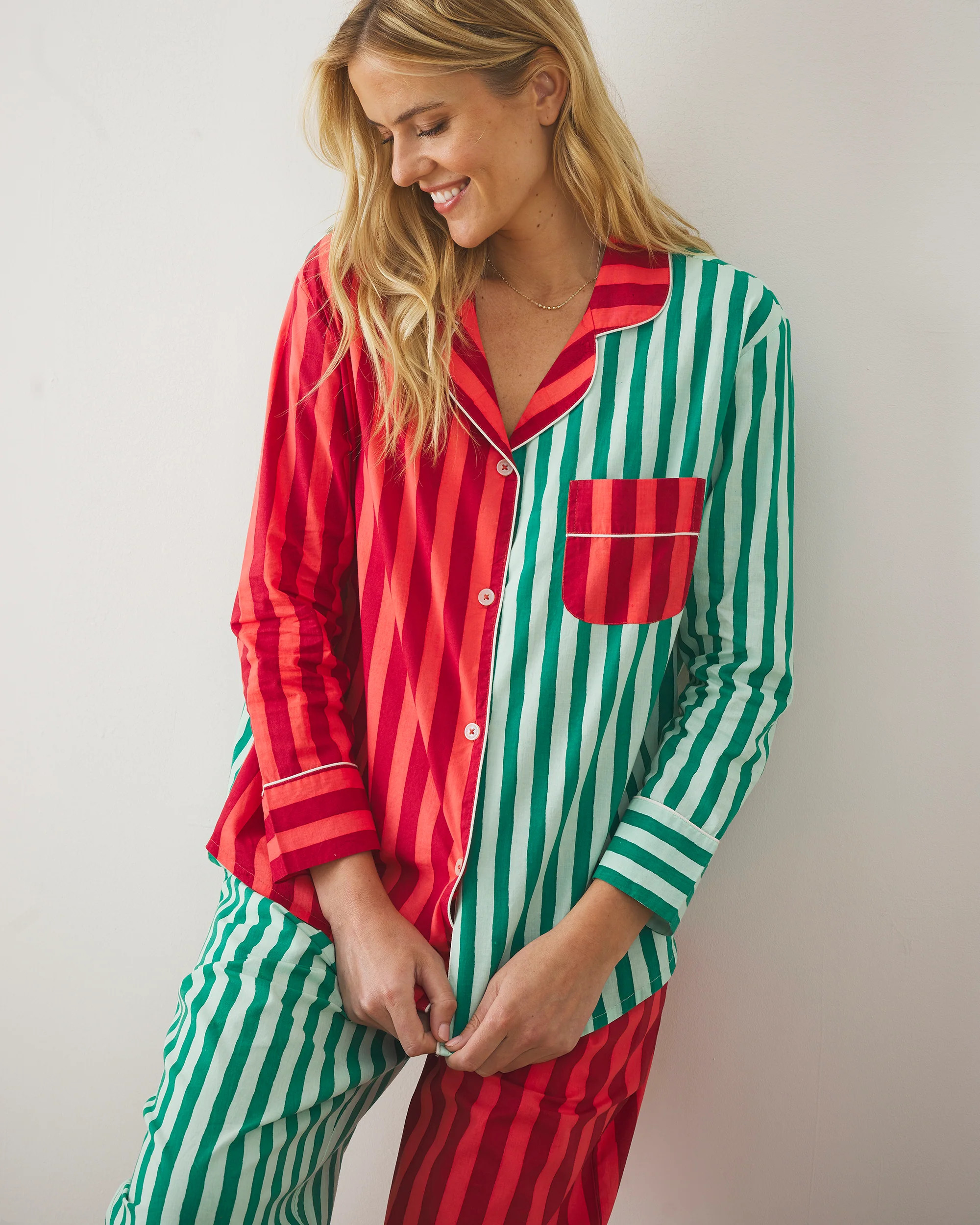 Holiday Stripes - Long PJ Set - Spearmint & Peppermint | Printfresh