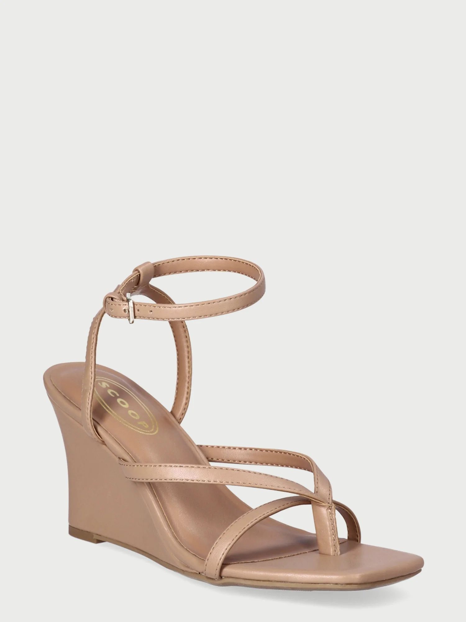 Scoop Women’s Angled Strappy Wedge Sandals | Walmart (US)