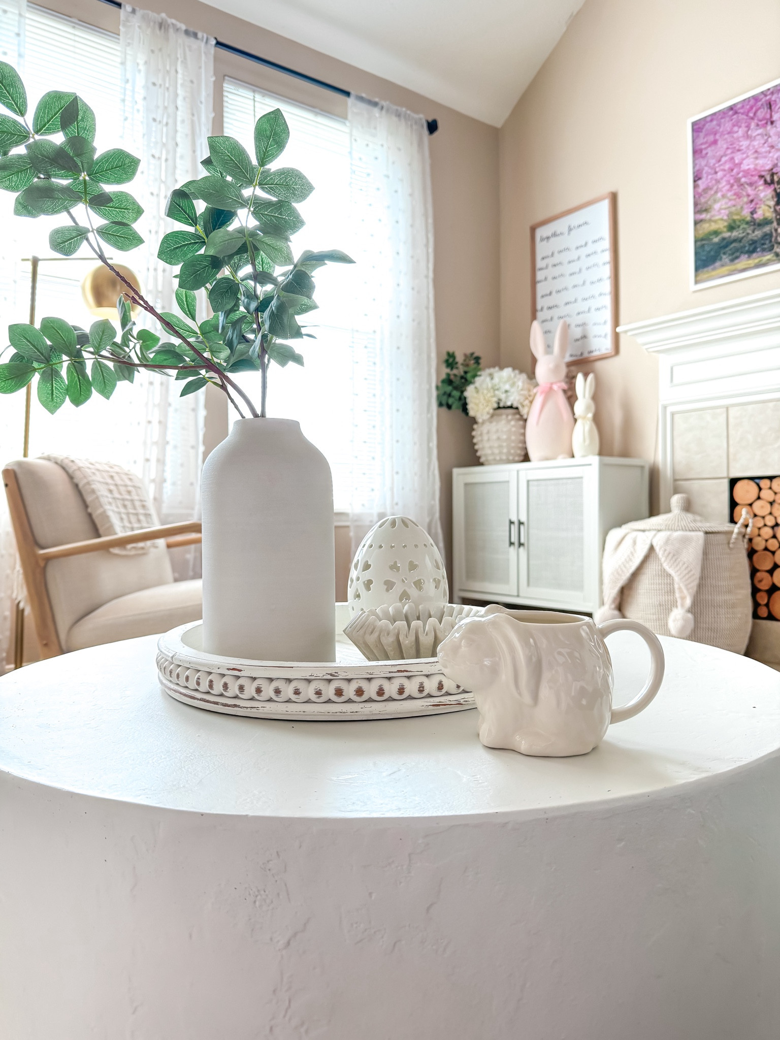 Springtime Decor is better with a bunny coffee mug 

#target #targethome #targetstyle #easter #easterdecor #modernhome #modernorganic #ltkunder20 #livingroom #coffeetable #home