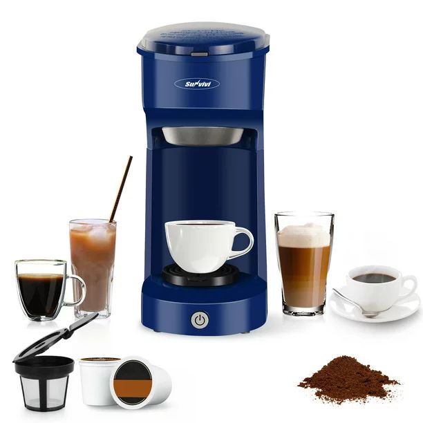 SUNVIVI 2023 Upgrade Single Serve Brew Coffee Maker Machine 6 to 14 oz Reservoir, Auto Shut-Off, ... | Walmart (US)