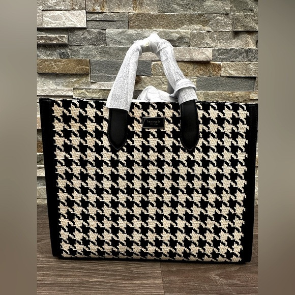 Manhattan Houndstooth Tweed Large Tote | Poshmark