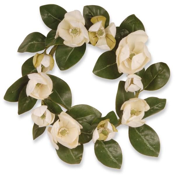 Magnolia Cream 24-inch Wreath - Overstock - 9991830 | Bed Bath & Beyond