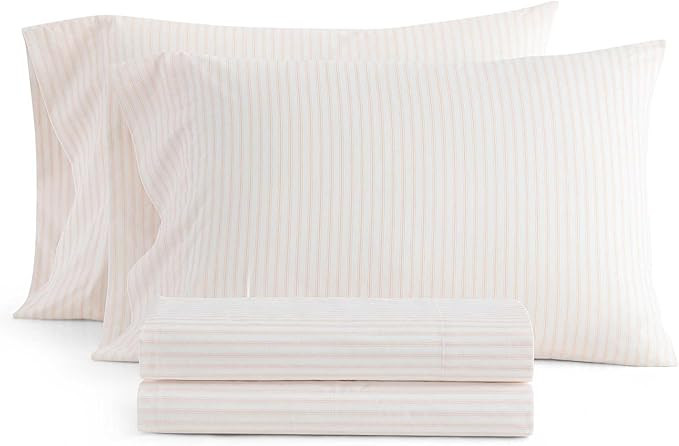 Martha Stewart - Twin Size Sheets Set, Crisp & Tailored Cooling Sheets with a Smooth Cotton Perca... | Amazon (US)