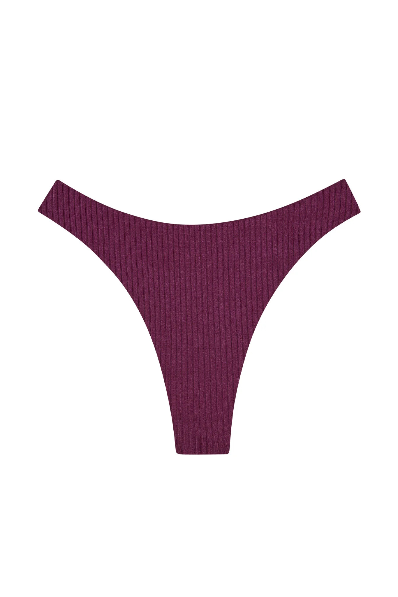 Capri Thong - Eggplant Wide Rib | Monday Swimwear