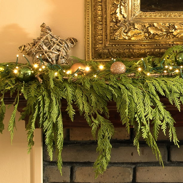 Real Fresh Cut 20' Cedar Garland - Cottage Hill | Walmart (US)