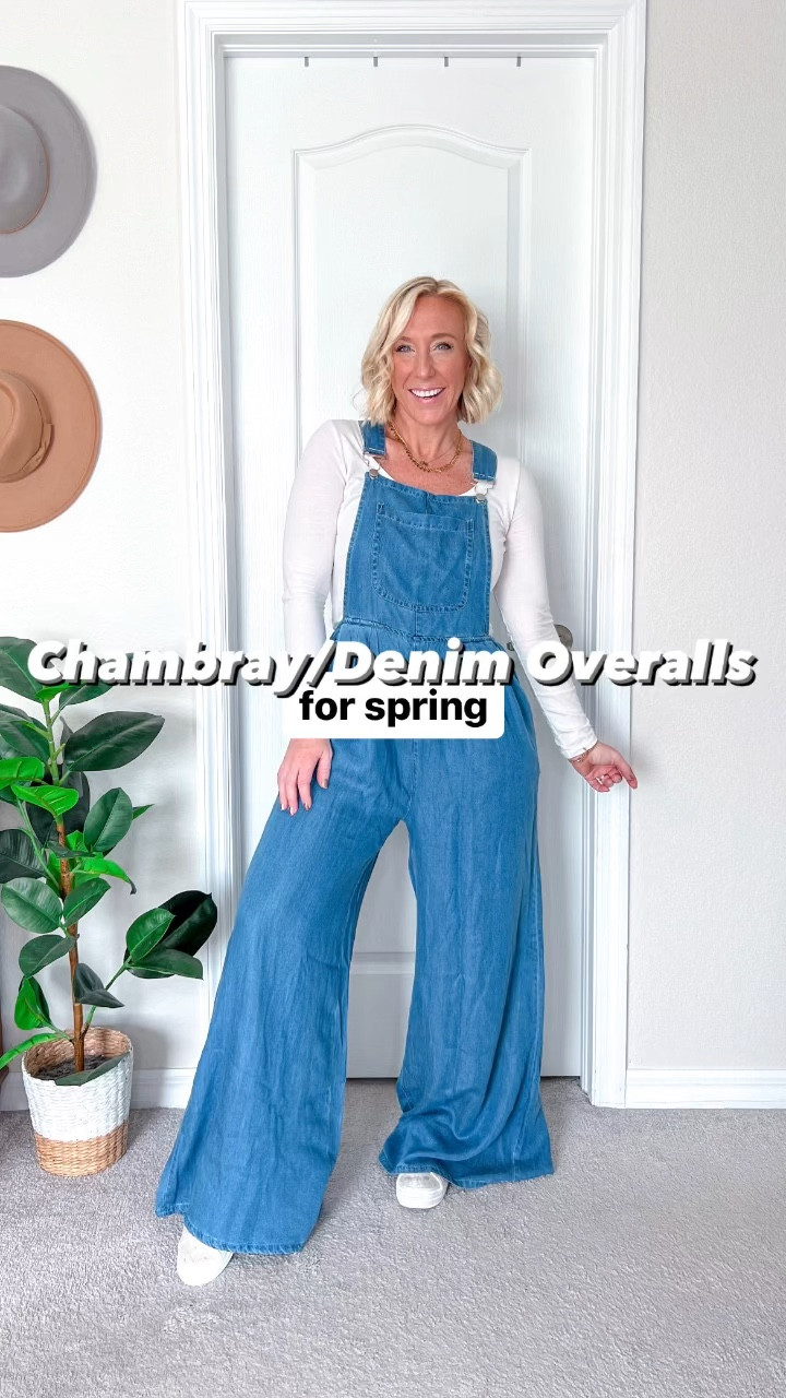 Cute and comfy denim/chambray overalls - size small. Runs long! (I’m 5’2 and will have to hem them).
• Long sleeve tee - old but linked similar pack from Amazon!
• Sneakers - tts. 
• Necklace & earrings linked too  

#LTKVideo #LTKfindsunder50 #LTKSeasonal