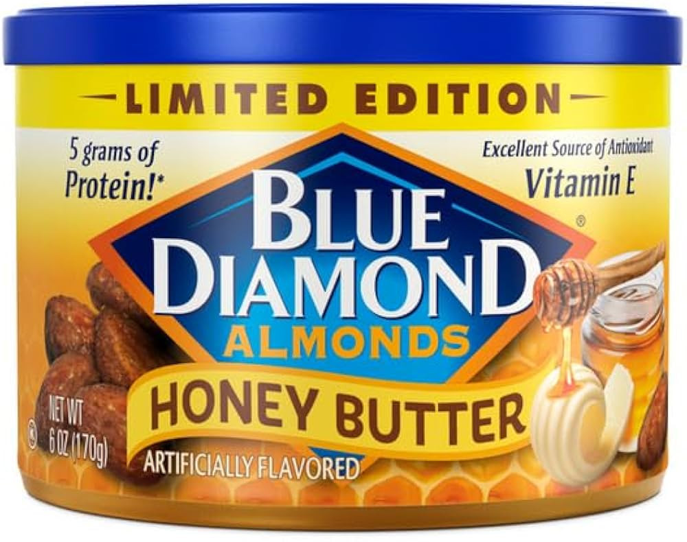 Blue Diamond Almonds, Snack Nut Flavored Honey Butter perfect for on-the-go and snacking, 6 Ounce... | Amazon (US)