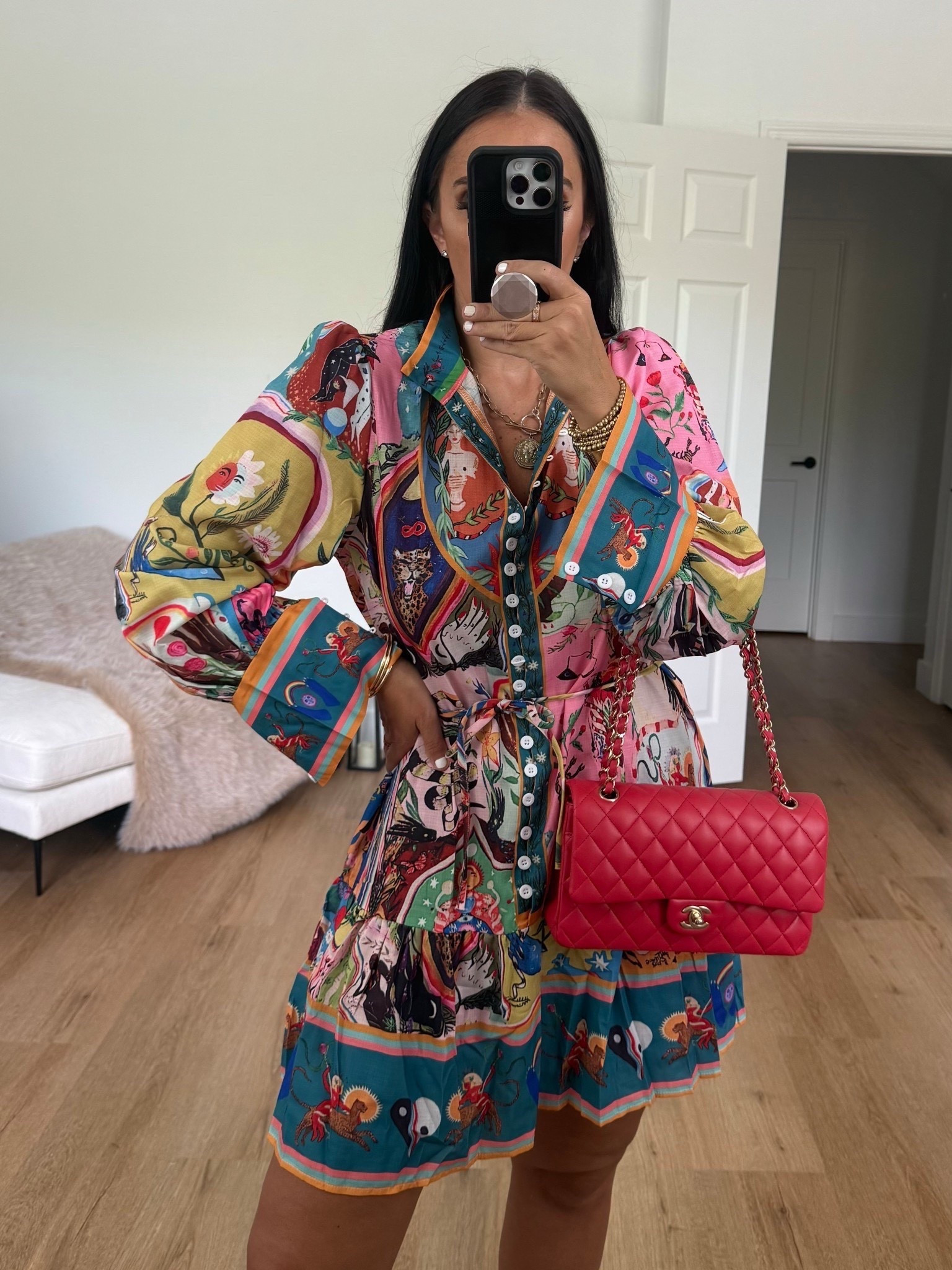 Amazon dress that looks like farm Rio wearing size medium 