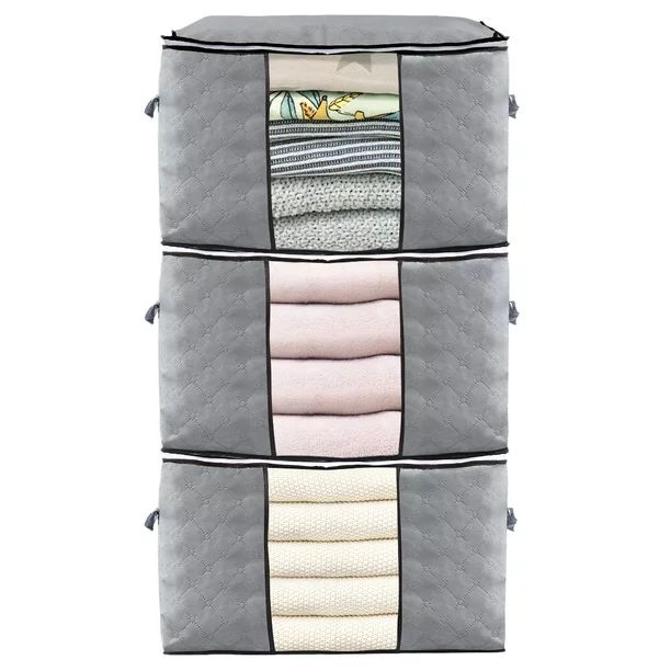 Large Capacity Clothes Storage Bag Organizer with Reinforced Handle Thick Fabric for Comforters, ... | Walmart (US)