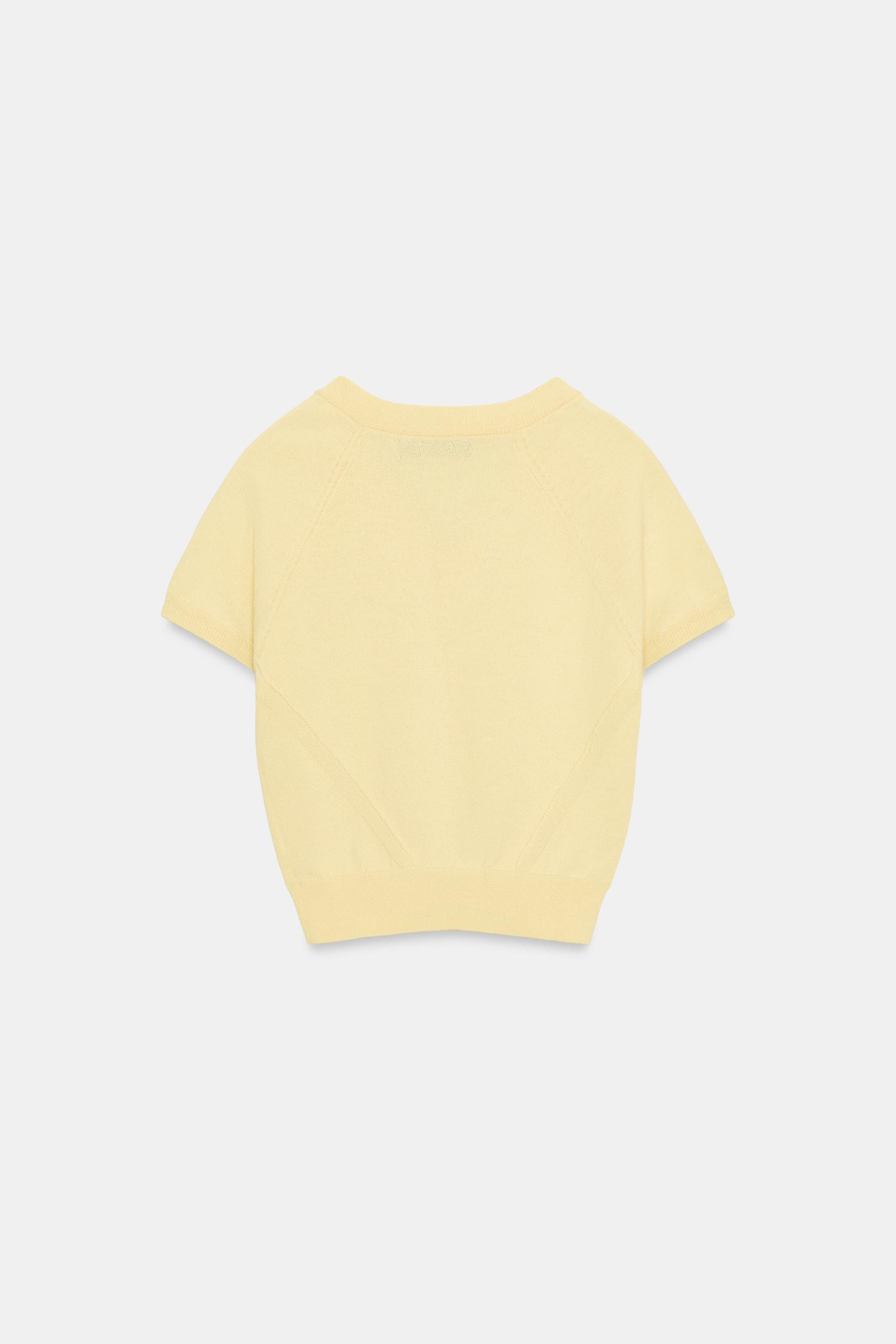 SHORT SLEEVE V-NECK KNIT TOP | Zara US