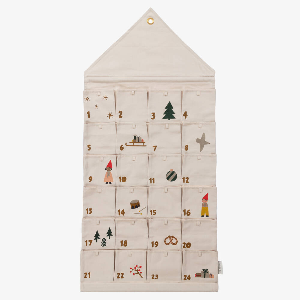 Ivory Hanging Advent Calendar (110cm) | Childrensalon