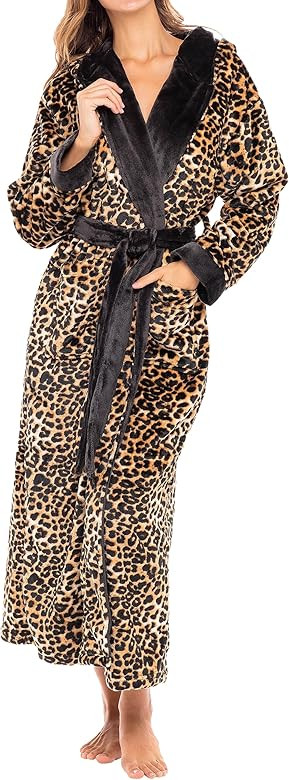 Alexander Del Rossa Womens Robe, Long Plush Bathrobe with Hood, Hooded Robes for Women Plus Size ... | Amazon (US)