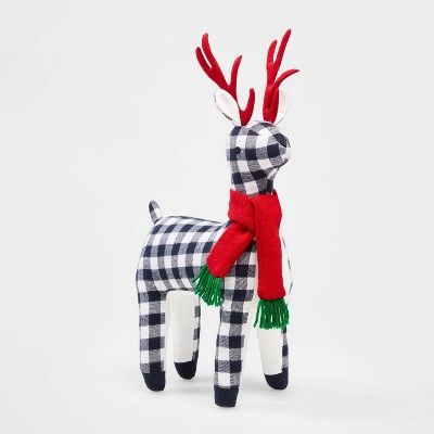 Fabric Reindeer Decorative Figurine Black and Cream - Wondershop™ | Target