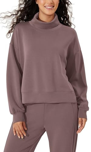 ODODOS Modal Soft Split Hem Turtleneck Sweatshirts for Women Long Sleeve Casual Pullover Top | Amazon (US)
