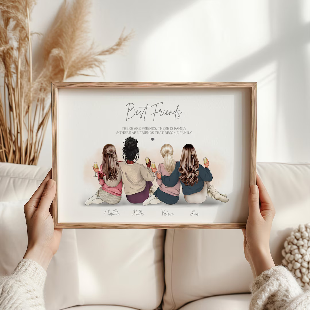 Group Friendship Print Friends gift Best Friend Gift Best Friend Print Group of Friends Print Gif... | Etsy (US)