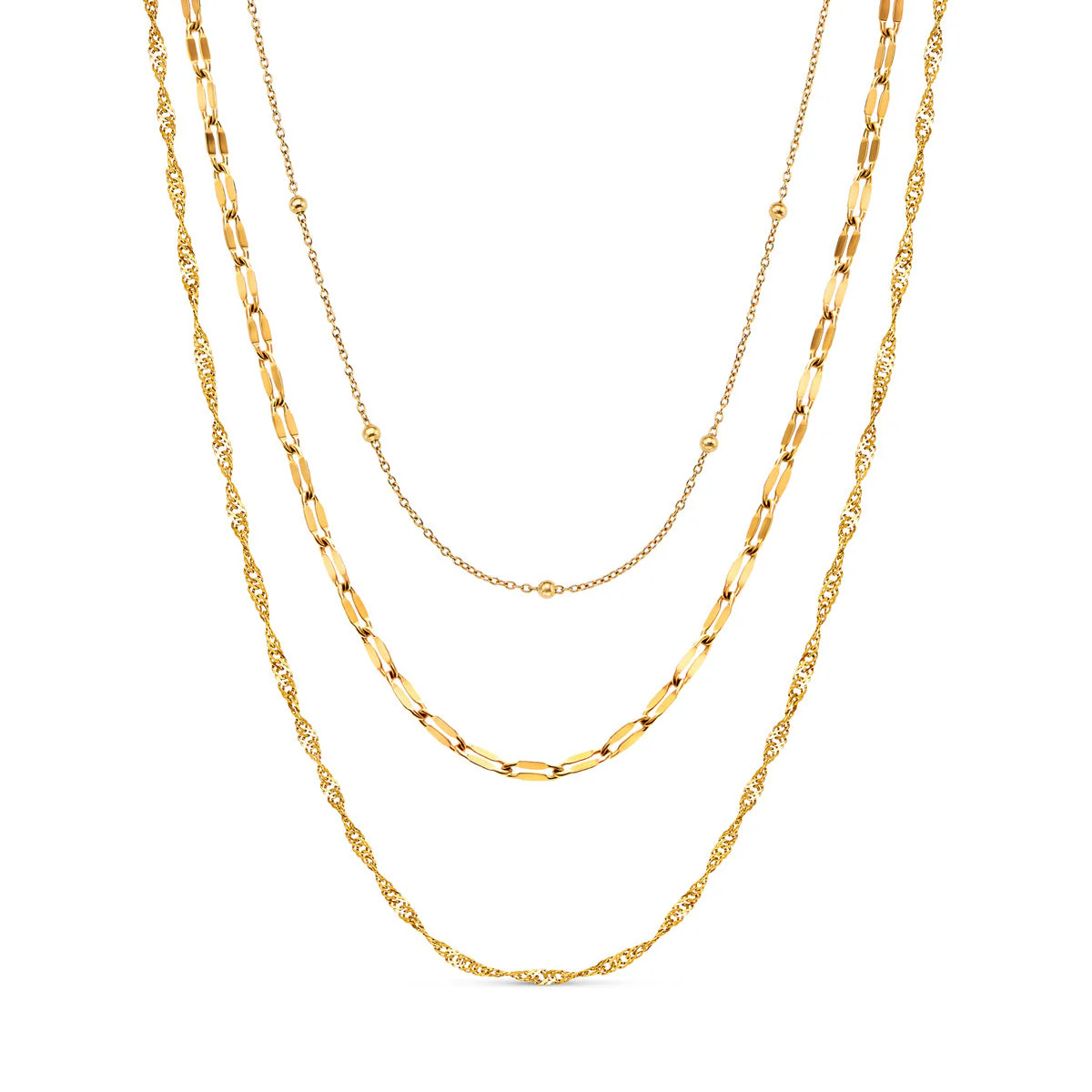 Multi-Chain Layered Necklace Set (Gold) | Abbott Lyon