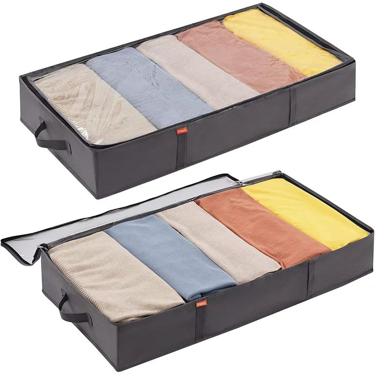 Lifewit 65L Under Bed Storage Bag with Reinforced Handle Thick Fabric Visible Foldable 2 Packs Gr... | Walmart (US)