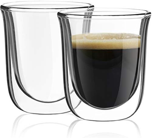 JoyJolt Javaah Double Walled Espresso Glasses, Set of 2 Nespresso Cups 2-Ounce | Amazon (US)