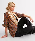 Mixed Flannel Boyfriend Shirt | Buckle