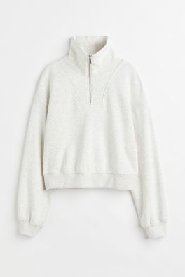 Half-zip Sweatshirt - Dark brown - Ladies | H&M US | H&M (US + CA)