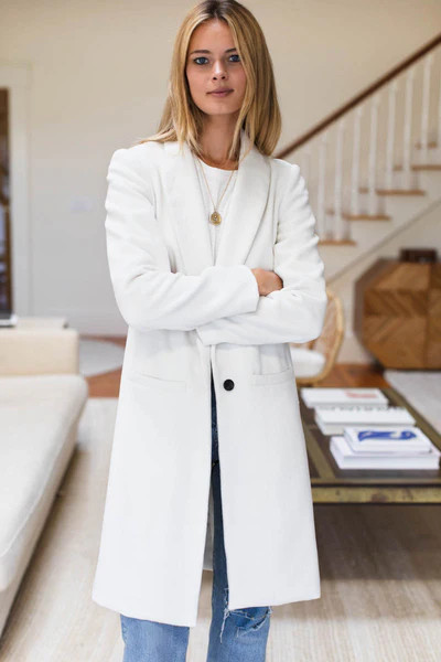 Tailored Coat - White | Emerson Fry