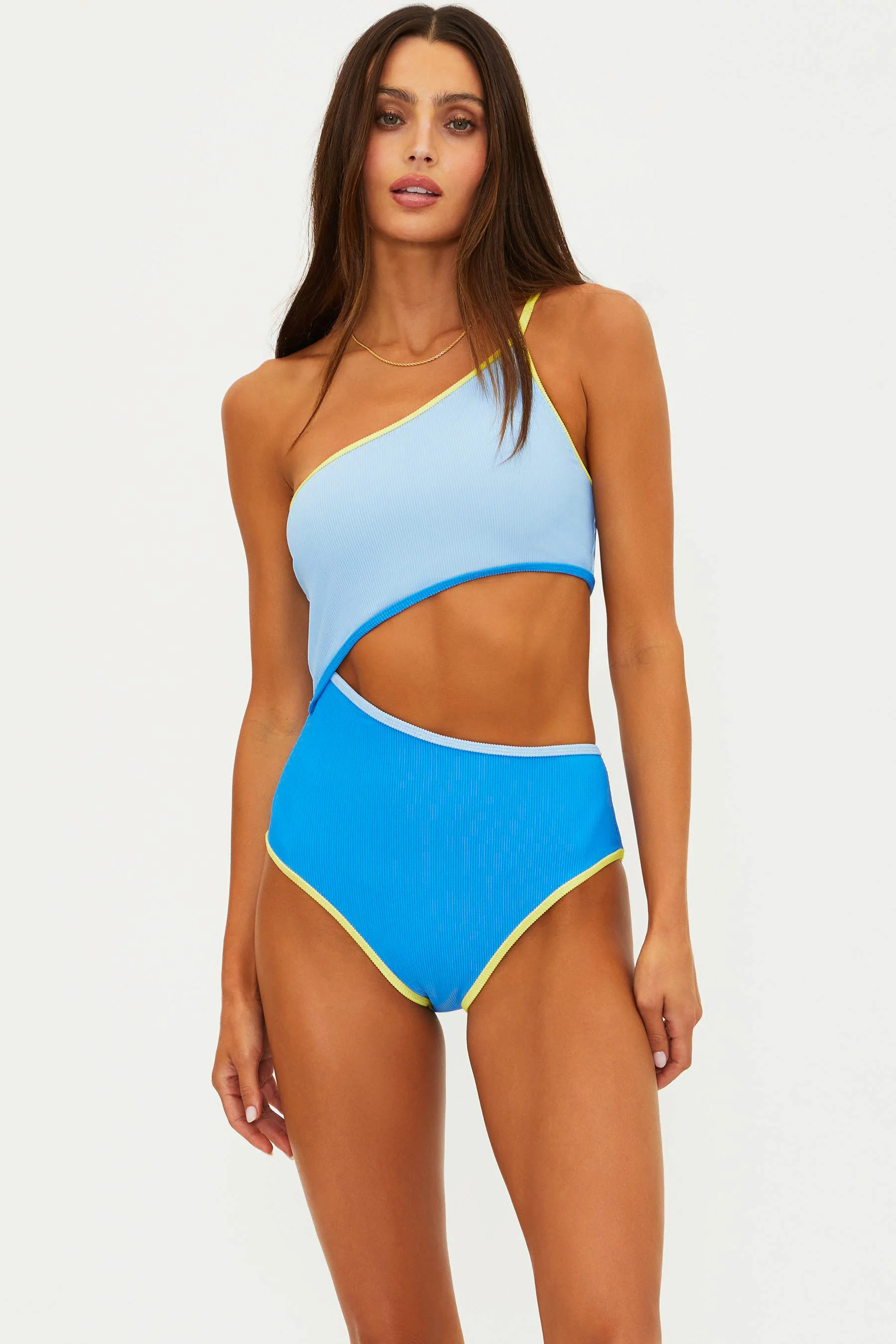 Liora One Piece Marina Blues Colorblock | Ribbed One Piece Swimsuit | Beach Riot | Beach Riot