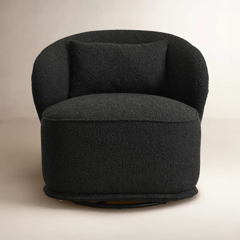 Queensland 33" Wide Boucle Upholstered Swivel Barrel Chair | Birch Lane