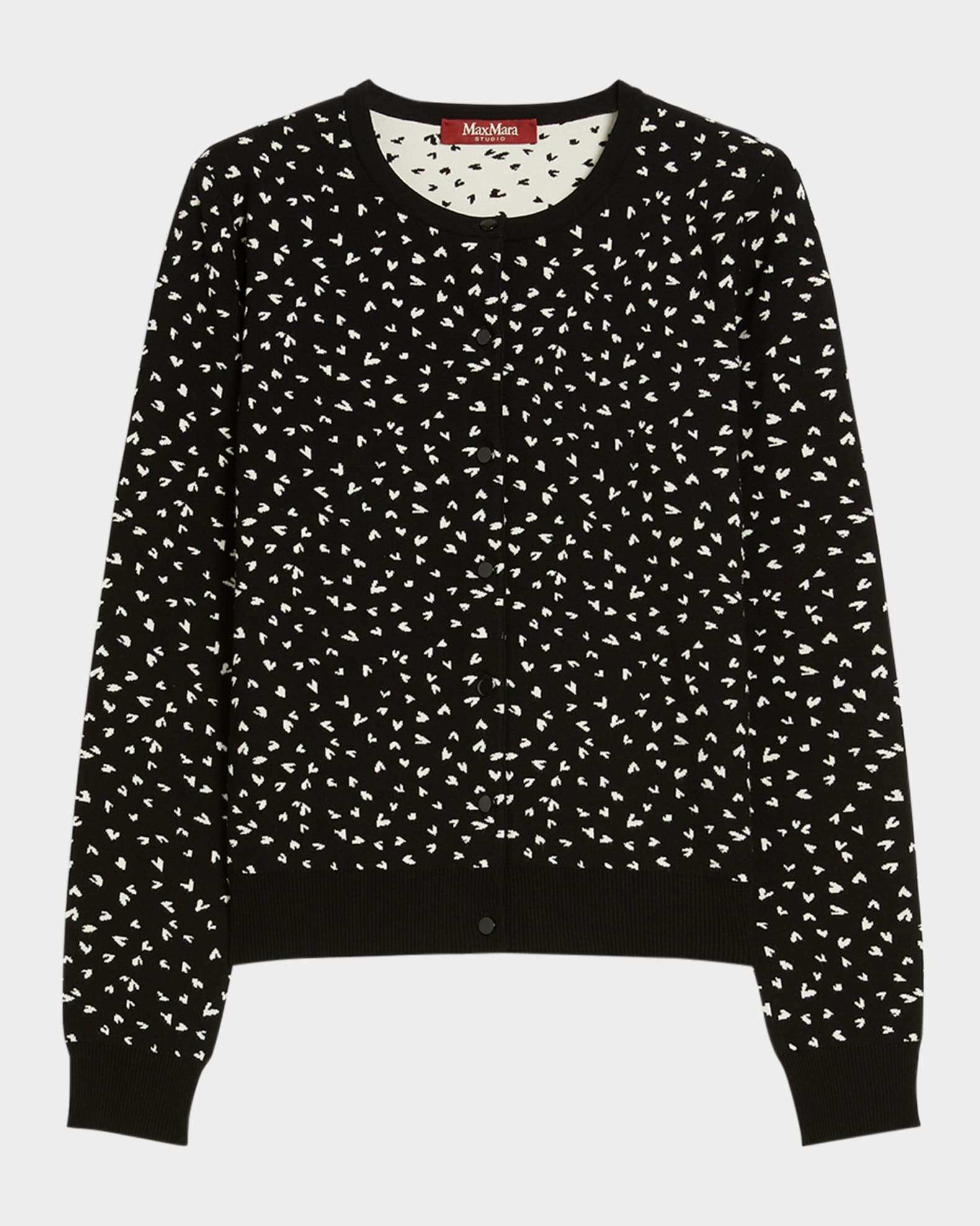 Riber Button-Down Heart Intarsia Sweater | Neiman Marcus