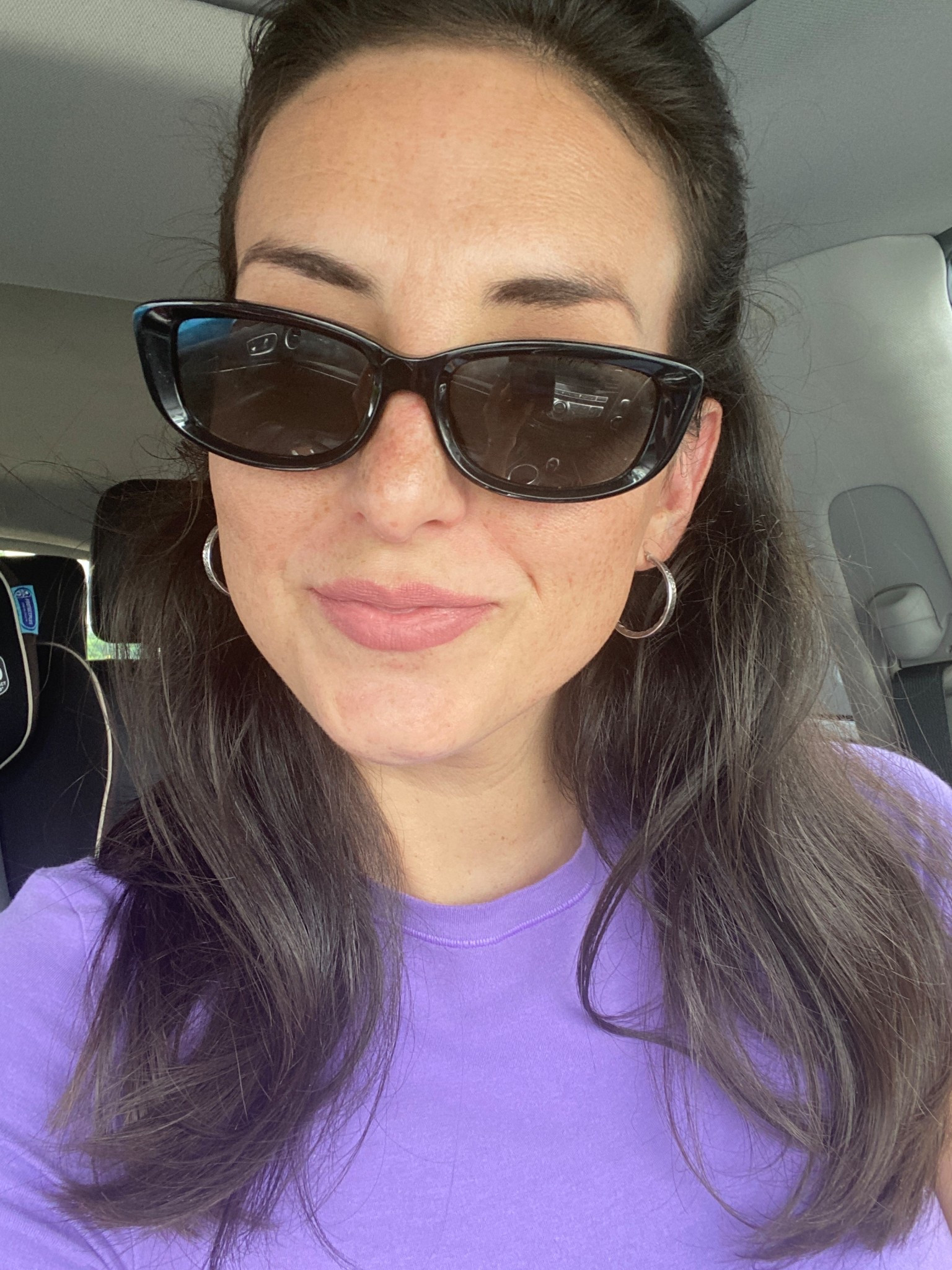Today’s morning drop off look. Wearing my Skims Fits everybody tshirt. These are the best T-shirts ever! I’m wearing a medium. The purple is no longer available but I also own in black, brown, gray and a light green. Also linking my Michael Kors sunglasses. I love these all black smaller frames for an old Hollywood vibe! I also linked similar looks for less! 

#LTKFindsUnder100 #LTKSummerEdit #LTKFindsUnder50