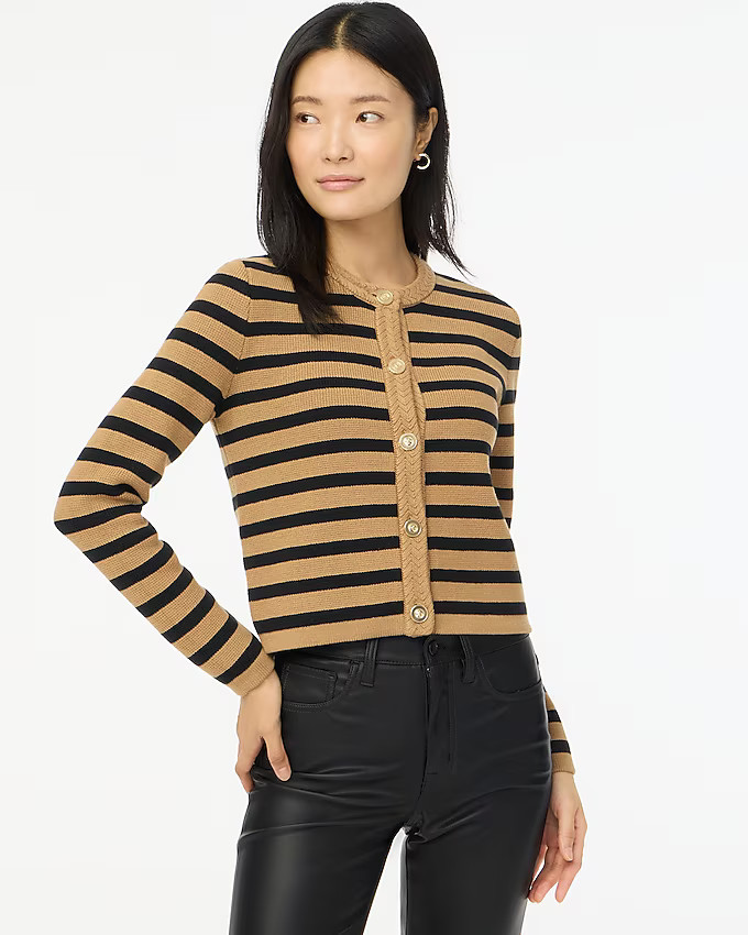 Striped cotton lady jacket cardigan sweater | J.Crew Factory