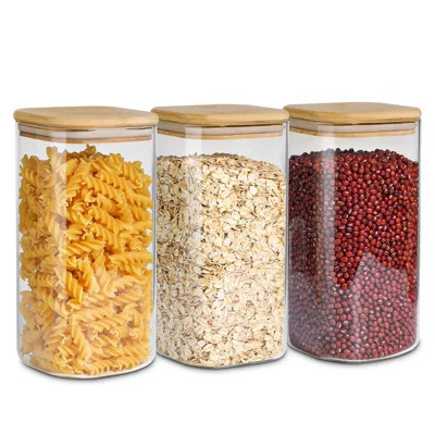 Airtight Glass Storage Canister with Wood Lid (1.6 Qt) | Wayfair North America